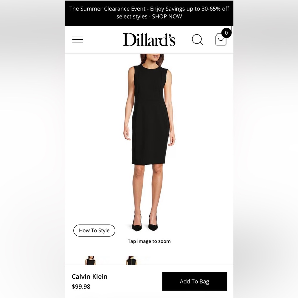 Calvin Klein Black Sleeveless Dress